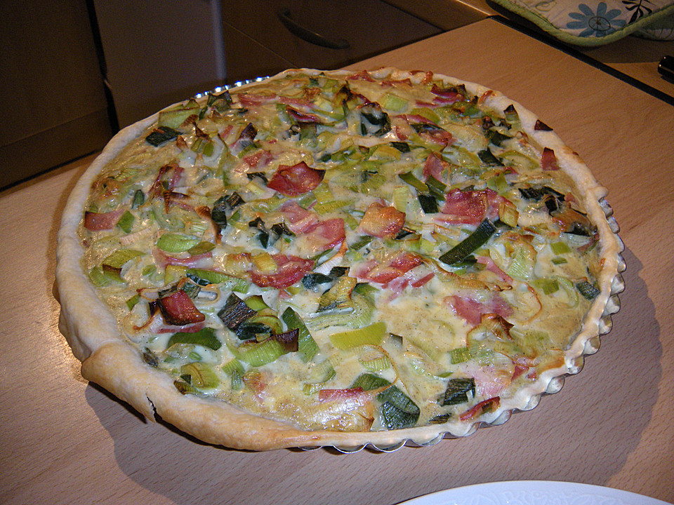 Quiche mit Lauch und Schinken